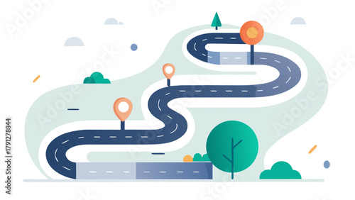 Creative Details Roadmap Icon Vector Illustration