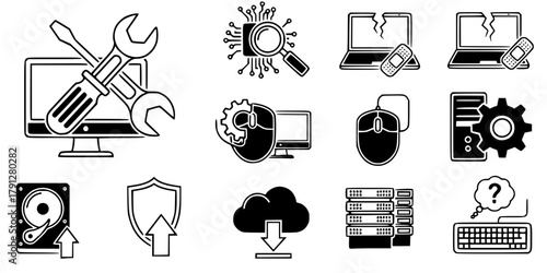 Computer repair service icon isolated on white background
