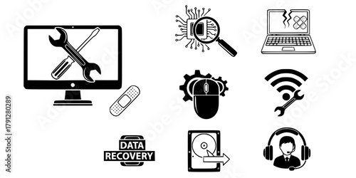 Computer repair service icon isolated on white background
