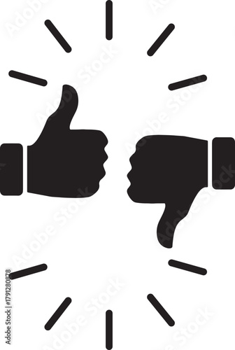 Thumbs Up and Thumbs Down Like and Dislike Icons