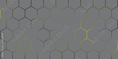 yellow hexagon seamless pattern Abstract hexagonal background