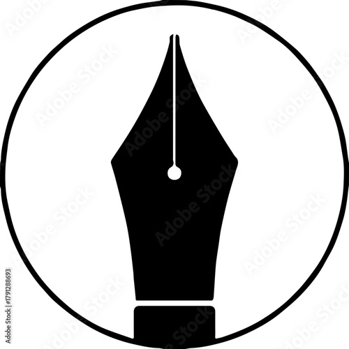 Pen drawing line icon. Vector. Isolated.pen nib icon on white background