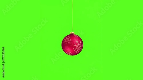 christmas red balls on green background