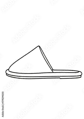 Slipper Icon Outline – Clean Minimalist Footwear Vector