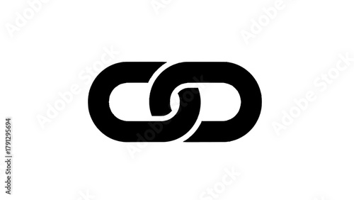 Vector illustration of interlocking chain links symbol on a transparent background