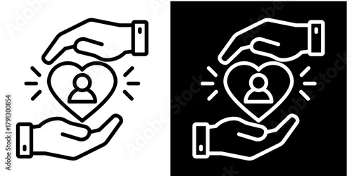 Social Responsibility Icon Set White Style Collection