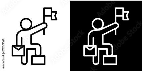 Success Icon Set White Style Collection