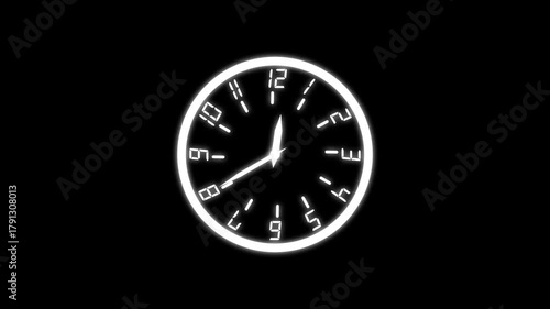 Wallpaper Mural Modern digital clock face with glowing white numbers on black background. Torontodigital.ca
