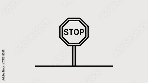 Clear stop sign on a pole against a simple background, indicating caution and prohibition.