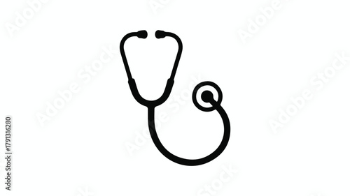 Simple stethoscope icon representing healthcare and medical care