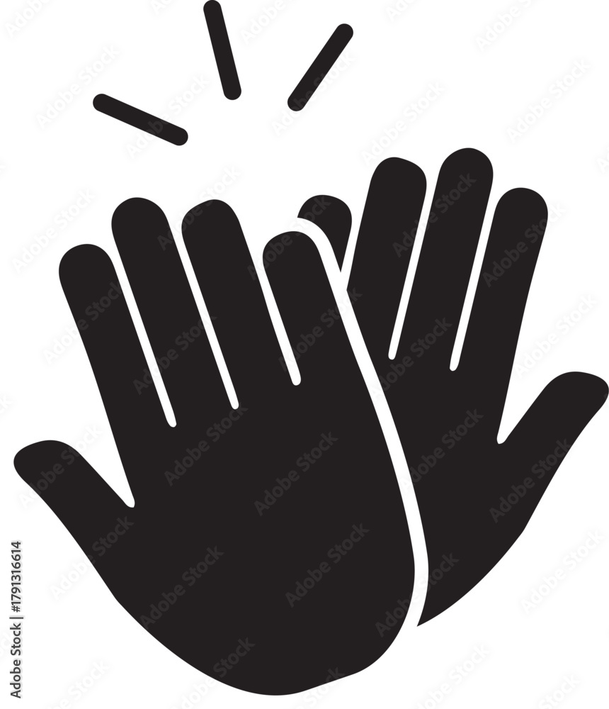 Obraz premium Clapping hands icon for praise and appreciation
