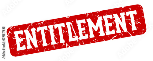 entitlement rectangular sign. entitlement stamp