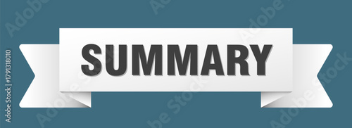 summary ribbon isolated on transparent background. summary ribbon