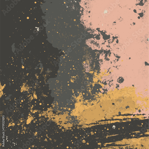 Grunge textured wall surface showing peeling paint and cracks. Vector grunge texture background or wallpaper