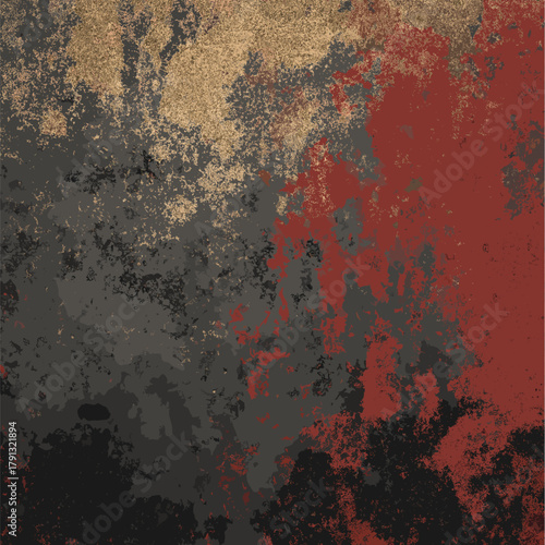 Grunge textured wall surface showing peeling paint and cracks. Vector grunge texture background or wallpaper