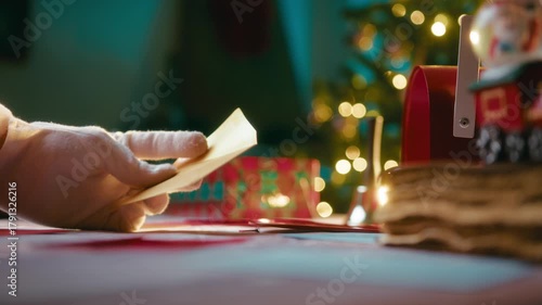 Santa Claus Works in His Private Office Before Christmas