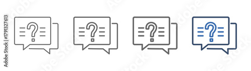 
outline icon sheet question with conversation design and question mark