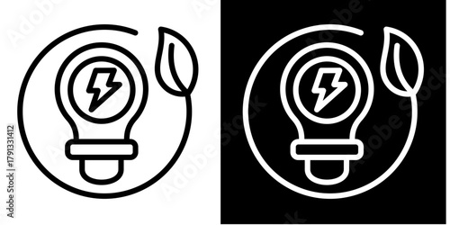 Renewable Energy Icon Set White Style Collection