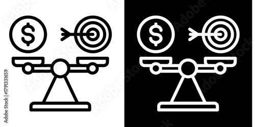 Profit With Purpose Icon Set White Style Collection