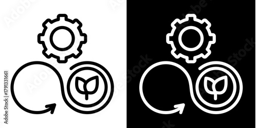 Responsible Production Icon Set White Style Collection