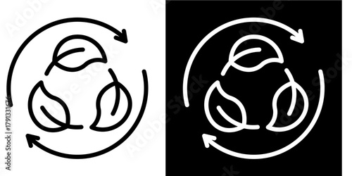 Biodegradable Icon Set White Style Collection