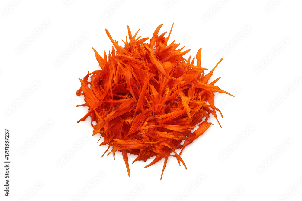 Naklejka premium Safflower threads creating natural orange dye and spice