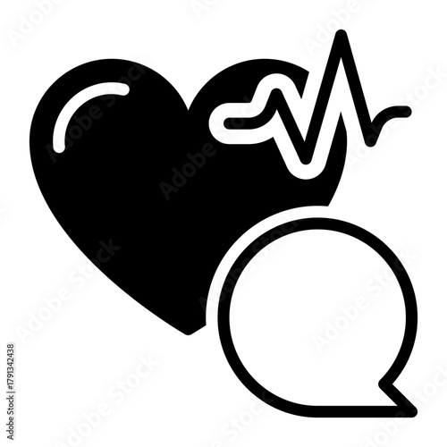 Health Chat icon, glyph icon style