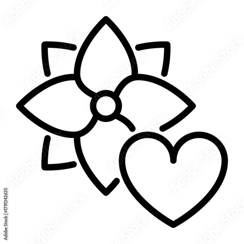 Flower icon, line icon style