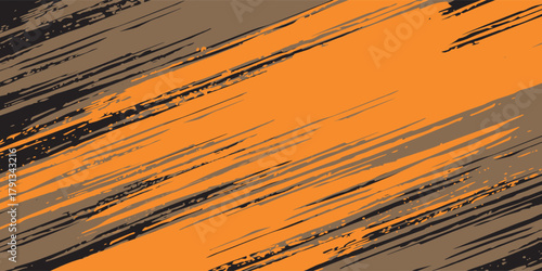 orange black brush Car sticker wrap pattern banner abstract sporty lines black orange color combination grunge brush modern pattern racing motorsport vector design. illustration