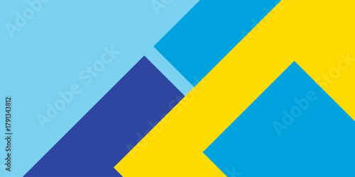 Abstract blue and yellow color paper geometry composition background