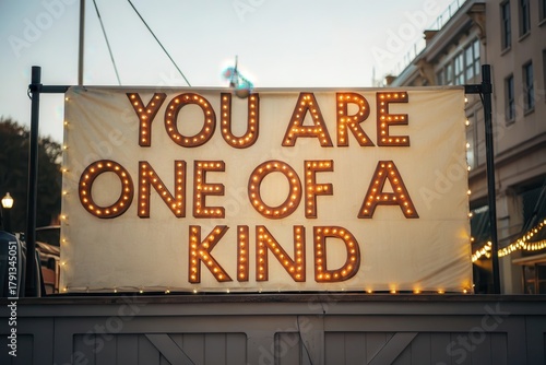 A banner that states You Are One Of A Kind