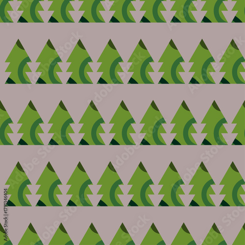 Seamless pattern with Christmas trees in Scandinavian style