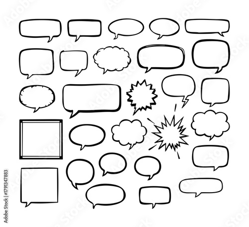 set of comic speech bubbles