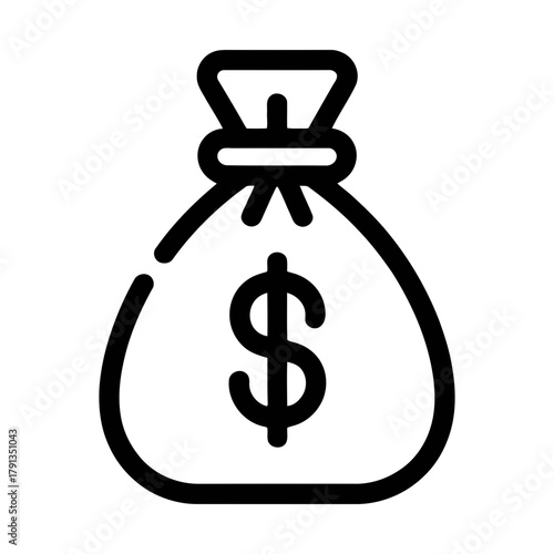 money bag line icon