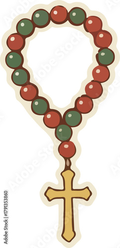Christmas Rosary Vector Christmas Ornament