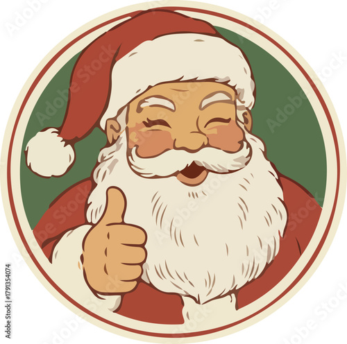 Smiling Santa Claus with thumbs up Christmas vector