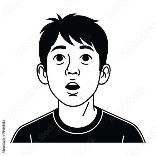 Man surprised expression isolated on white background, Vector