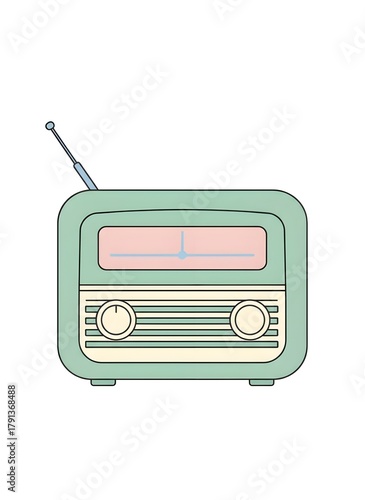 Retro Radio Icon – Minimal Flat Design