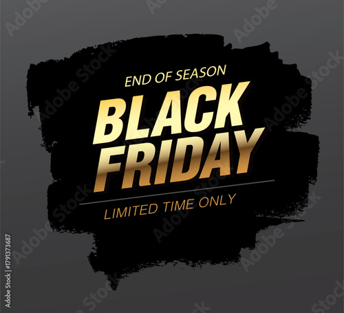Black friday sale golden banner layout design