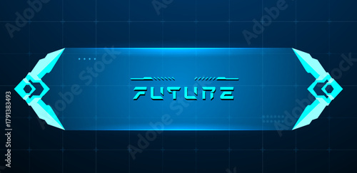 Blue technology box or futuristic callout title. Vector Editable