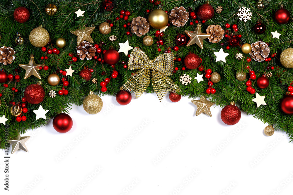 Obraz premium Christmas frame isolated on white background