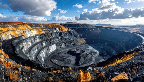 coal excavation on the surface mine