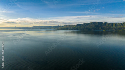 Wallpaper Mural Aerial view of lake Toba in Sumatra among the mountains. Sumatra, Indonesia. Torontodigital.ca