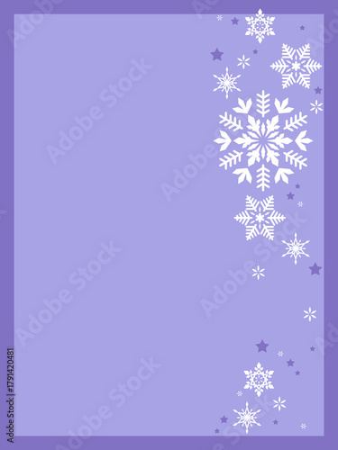 シンプルでかわいい雪のイラスト装飾、フレーム型背景