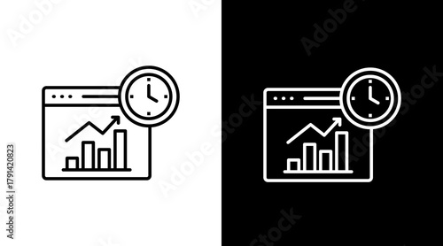 Real Time Monitoring  White Icon Set Design