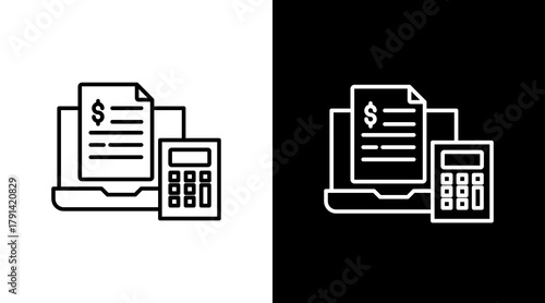 Smart Budgeting  White Icon Set Design