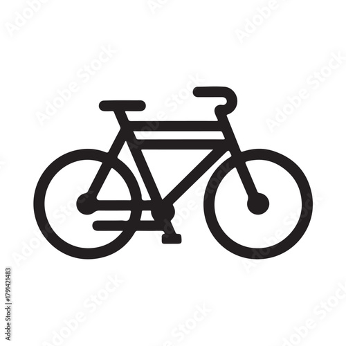 Vector illustration of a modern fixie bike icon with a simple, clean and minimalist design.