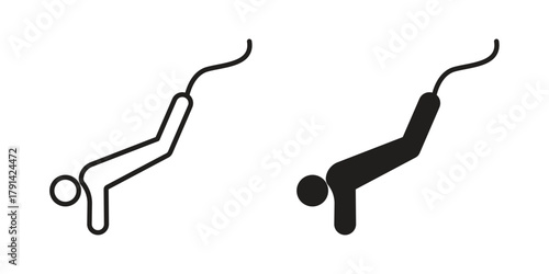 Bungee jumping icon. Vector linear icons. simple flat icons