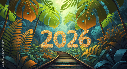 2026 A Journey Through Time and Nature - A Digital Art Illustration of Future Horizons