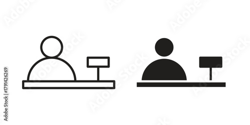 Cashier icon. Vector linear icons. simple flat icons